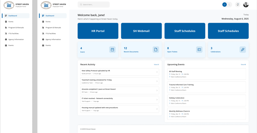 Street Haven Intranet